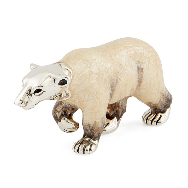 Saturno Silver & Enamelled Polar Bear Couple