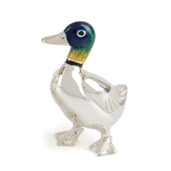 Saturno Silver & Enamelled Standing Duck Family