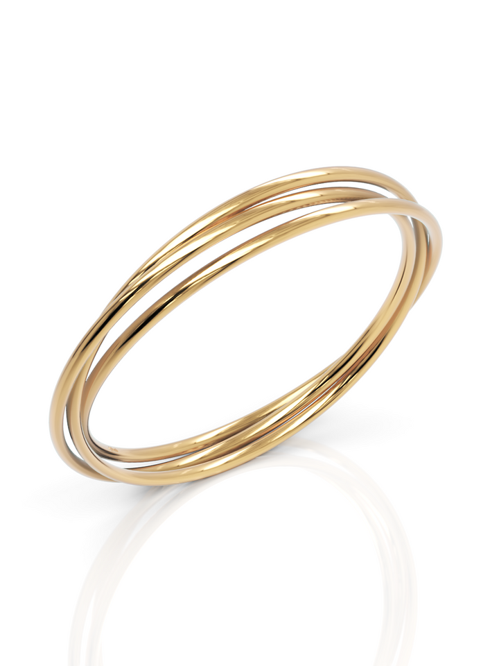 18ct yellow gold solid 'Russian' bangle