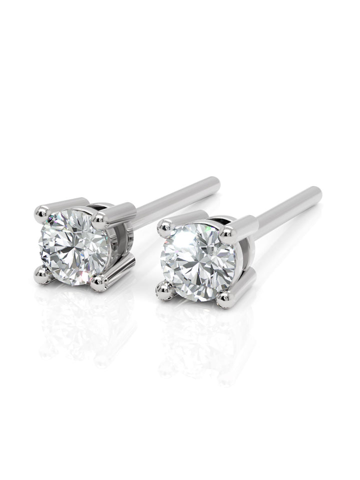 18ct white gold diamond stud earrings - 0.30ct