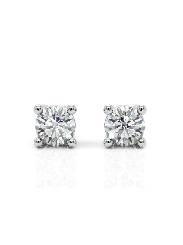 18ct white gold diamond stud earrings - 0.30ct
