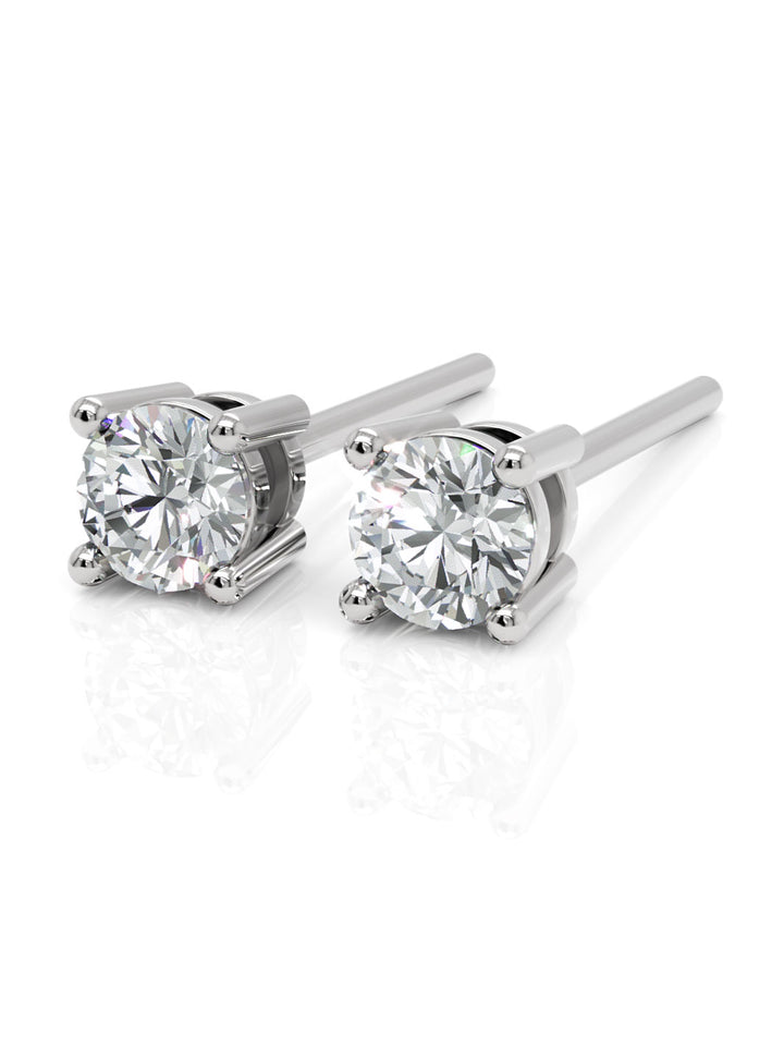 18ct white gold diamond stud earrings - 0.40ct