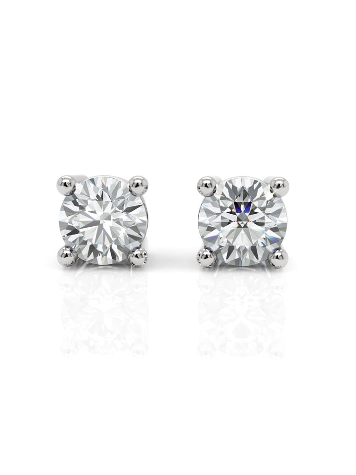 18ct white gold diamond stud earrings - 0.40ct