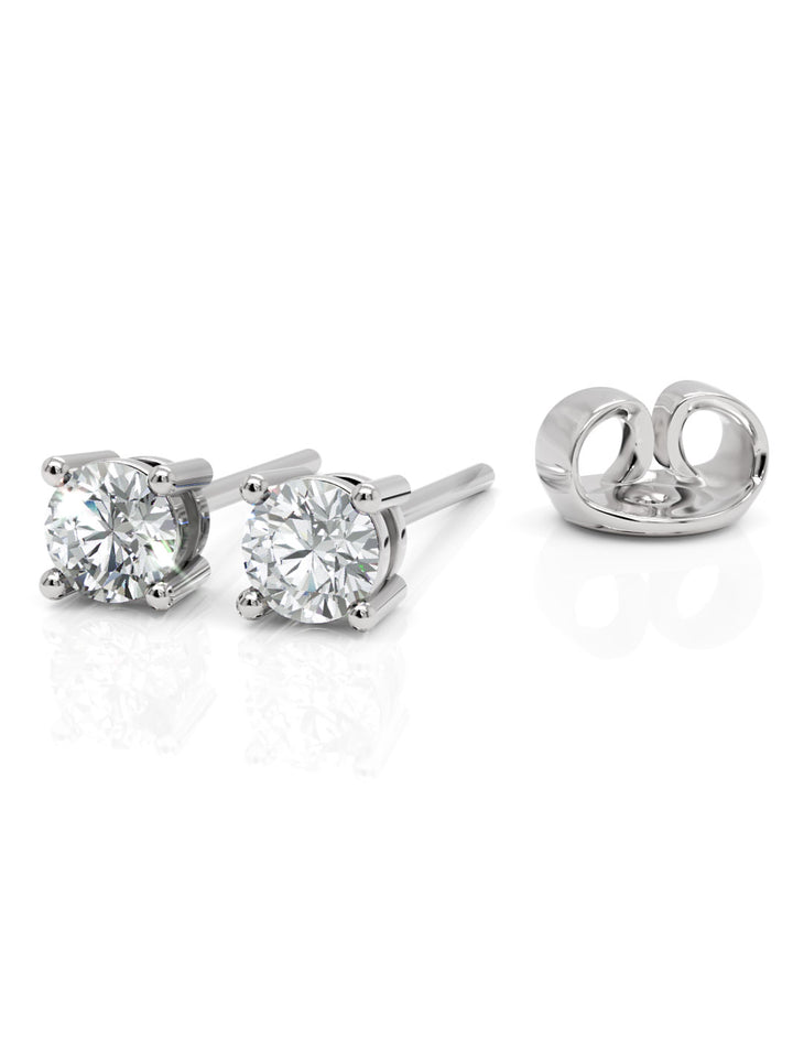 18ct white gold diamond stud earrings - 0.60ct