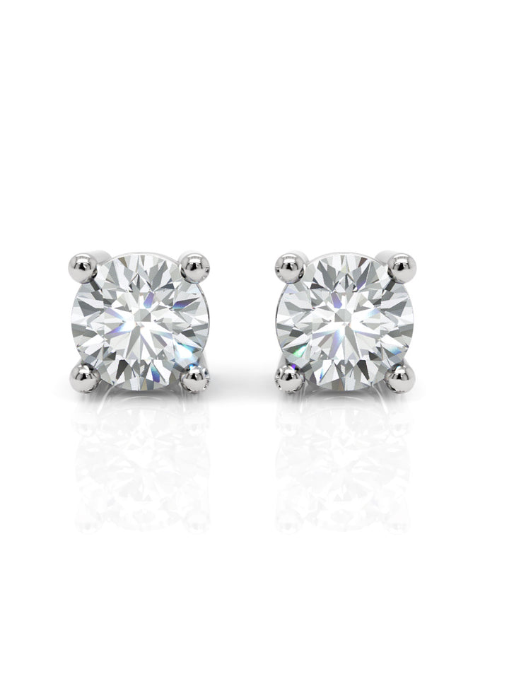 18ct white gold diamond stud earrings - 0.60ct