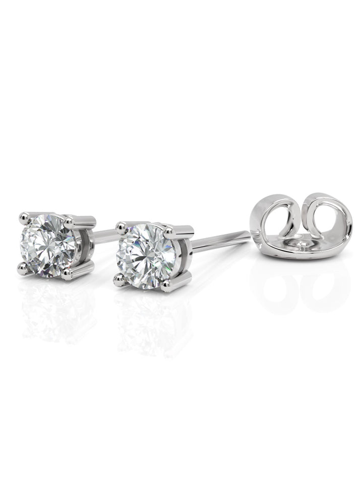 18ct white gold diamond stud earrings - 0.70ct