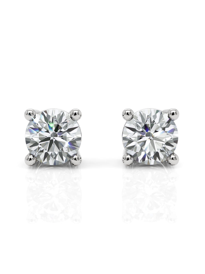 18ct white gold diamond stud earrings - 0.70ct