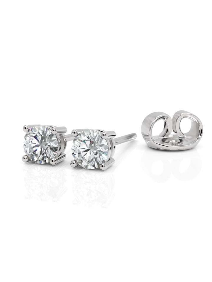 18ct white gold diamond stud earrings - 1.00ct