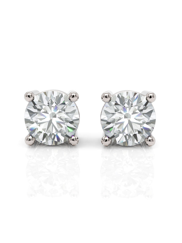 18ct white gold diamond stud earrings - 1.00ct