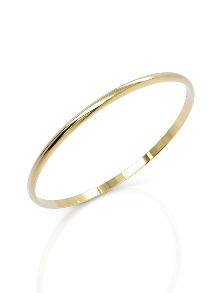 9ct yellow gold 'D' shaped plain bangle