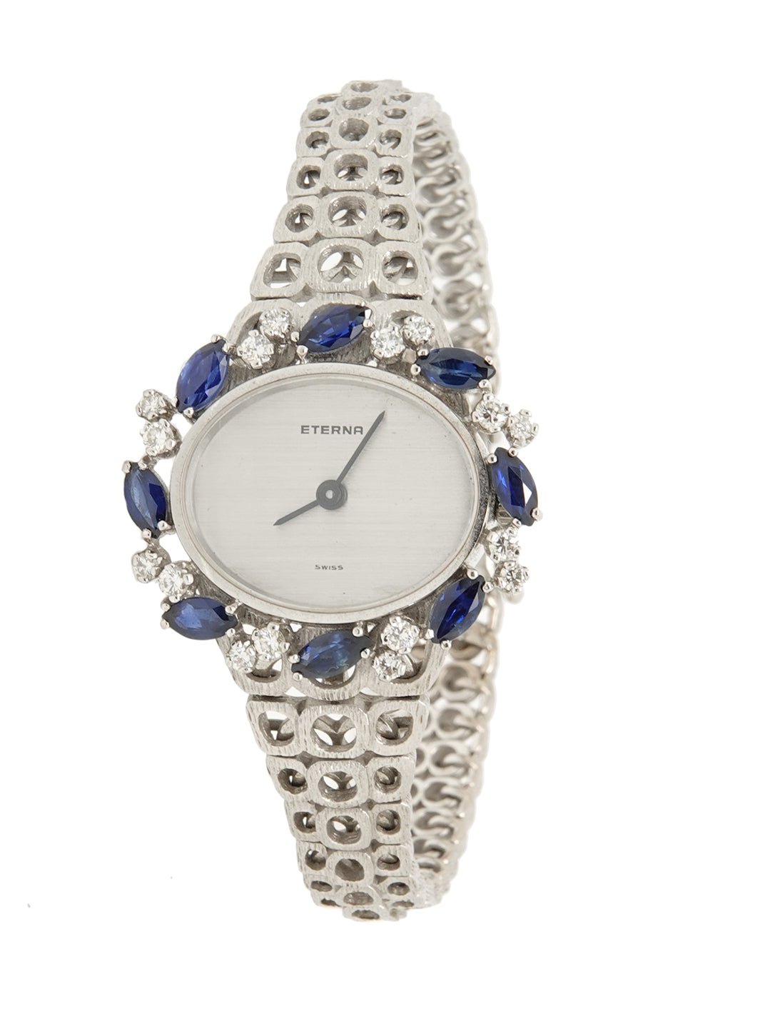 18ct Eterna Sapphire & Diamond Set Dress Watch