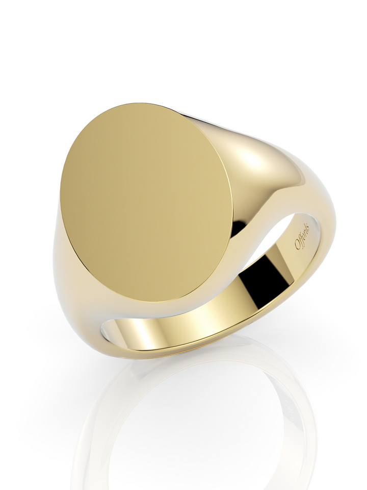9ct yellow gold 16x12mm oval signet ring
