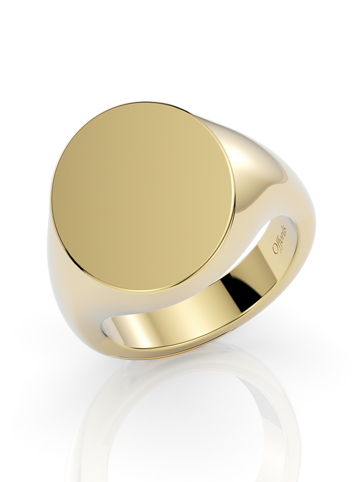 9ct yellow gold 16x13mm oval signet ring