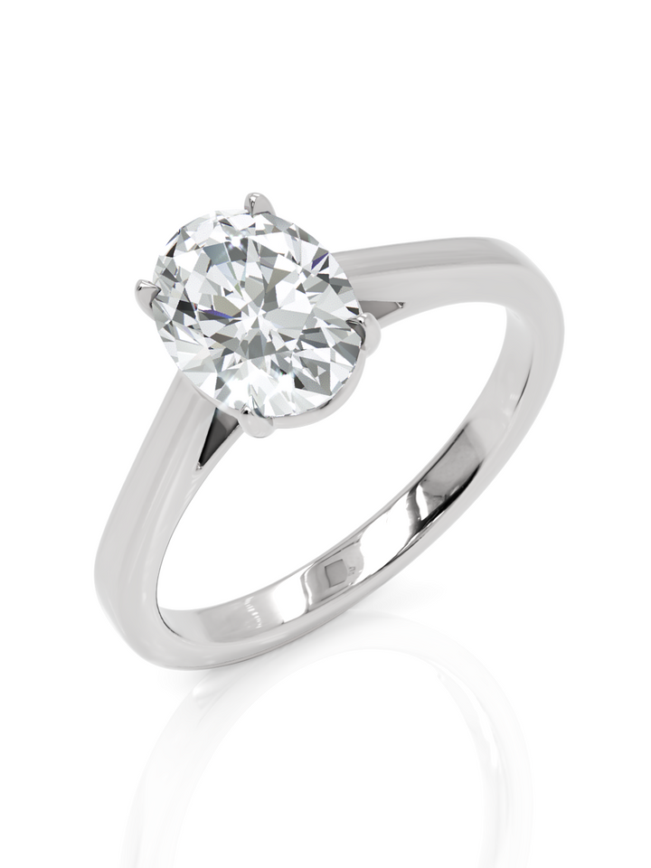 Platinum Laboratory Grown 1.03ct oval cut diamond solitaire ring