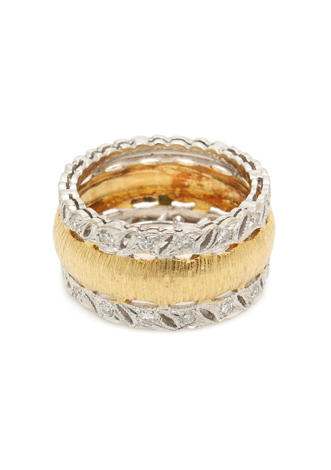Pre-Owned 18ct Yellow & White Gold Diamond Set Band