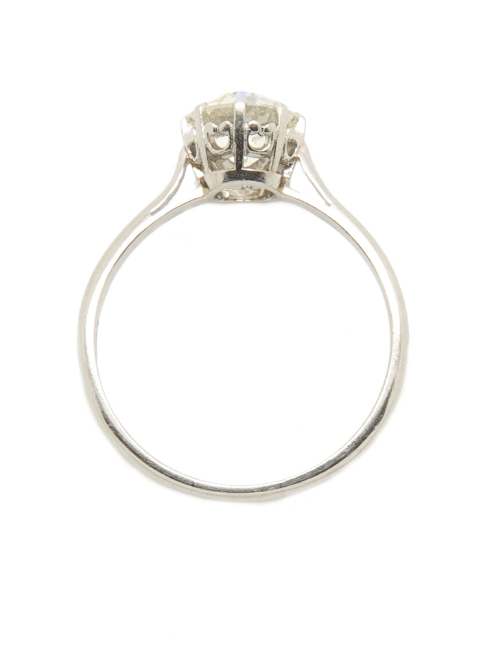 Pre-owned Platinum Old Cut Diamond Solitaire RIng