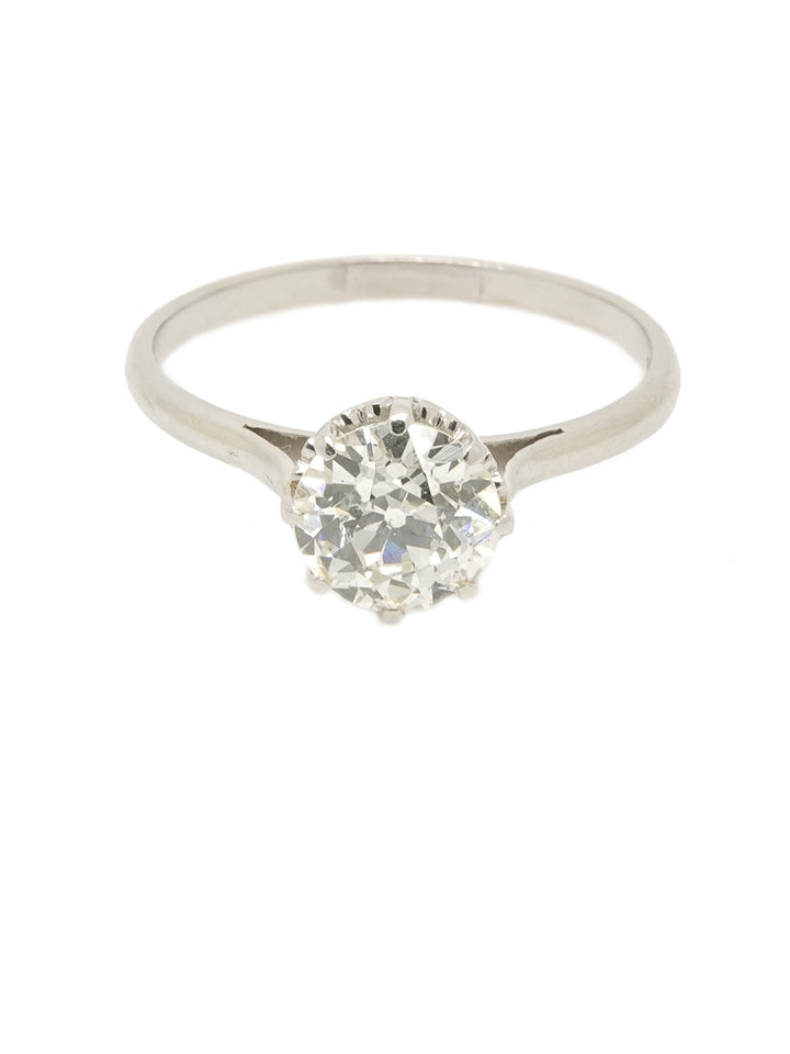 Pre-owned Platinum Old Cut Diamond Solitaire RIng