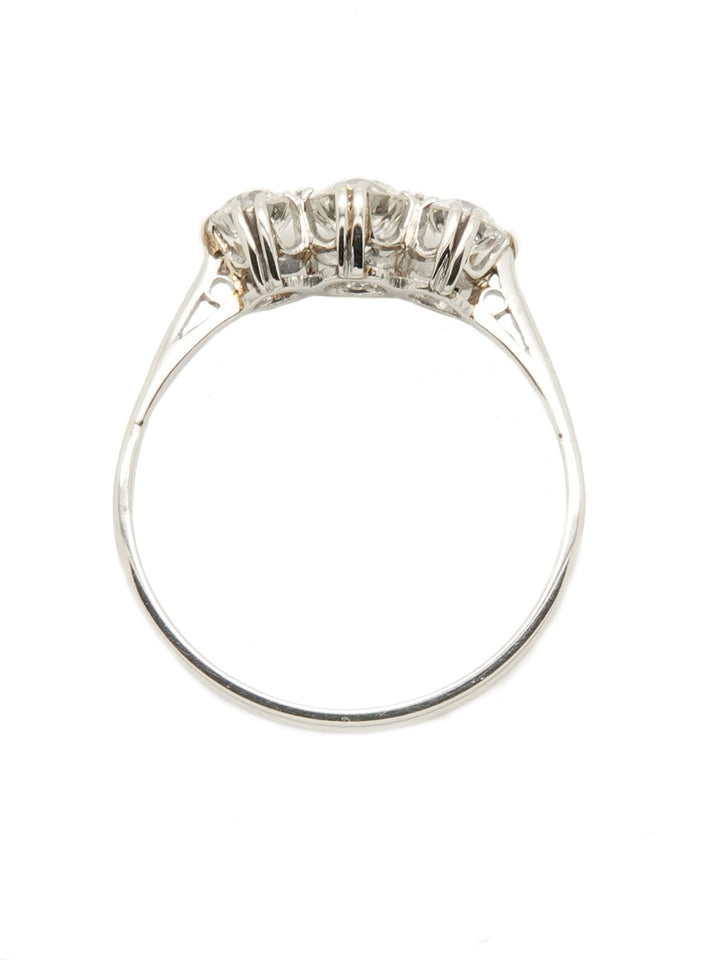 Pre-owned Platinum Claw Set Diamond Three Stone Ring