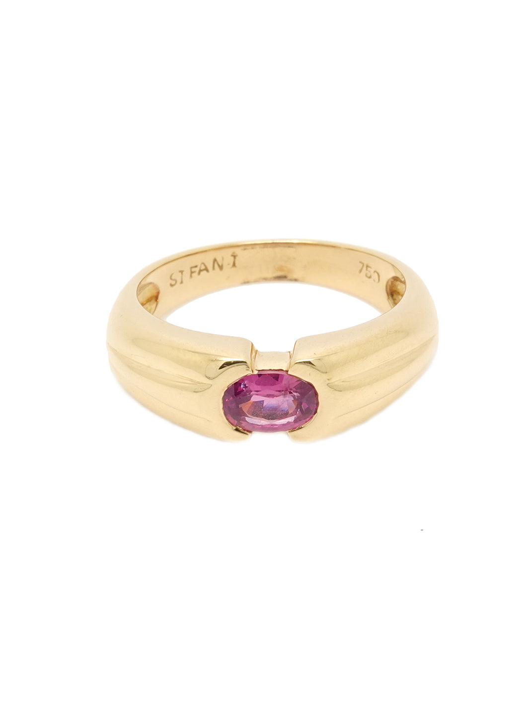 Pre-owned 18ct Yellow Gold Pink Sapphire Ring