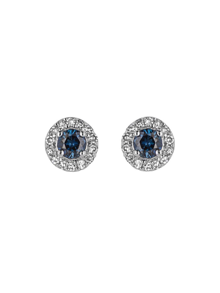 9ct White Gold Sapphire and Diamond Cluster Earrings