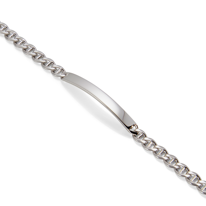 Saturno Silver Anchor I.D. Bracelet