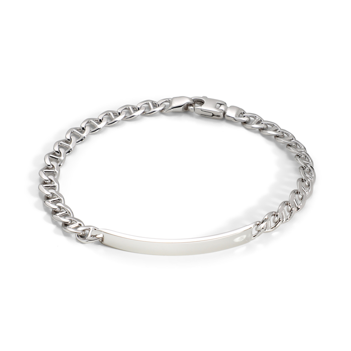 Saturno Silver Anchor I.D. Bracelet