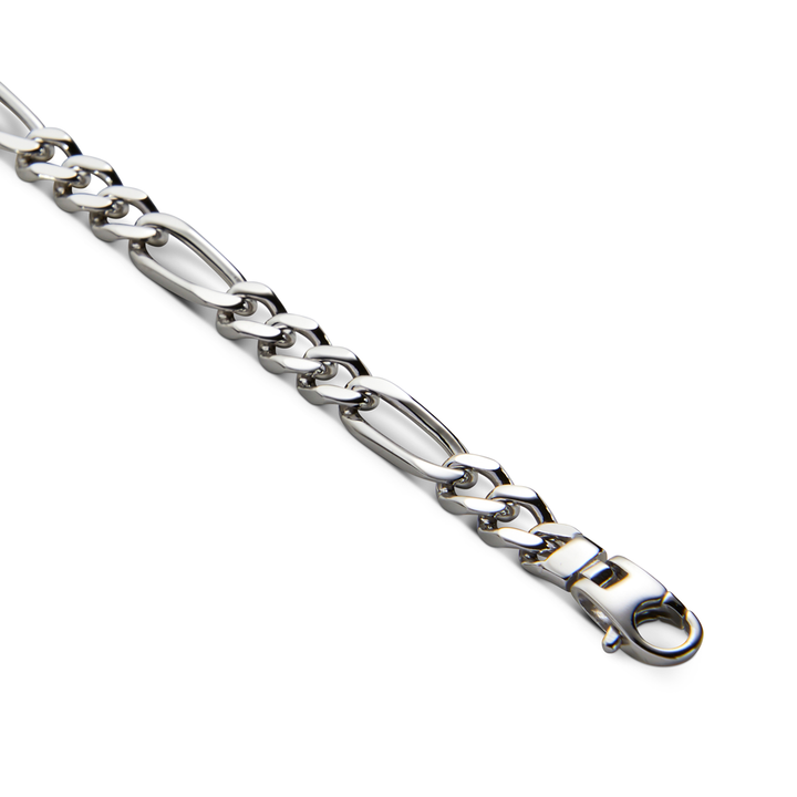 Saturno Silver Figaro Chain Bracelet