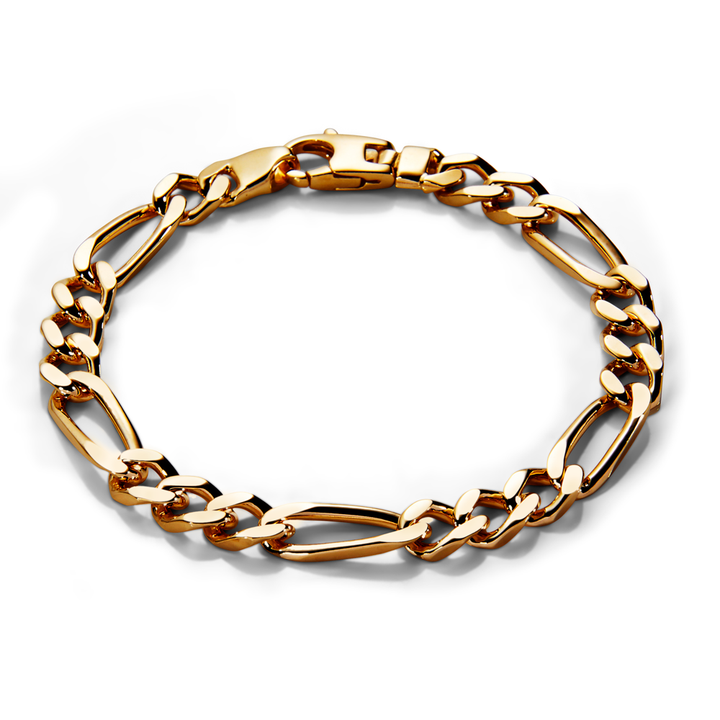 Saturno Silver Figaro Chain Bracelet