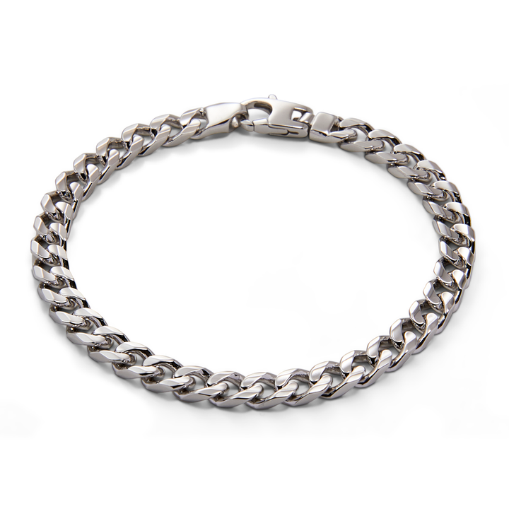 Saturno Silver Groumette Bracelet (6mm)