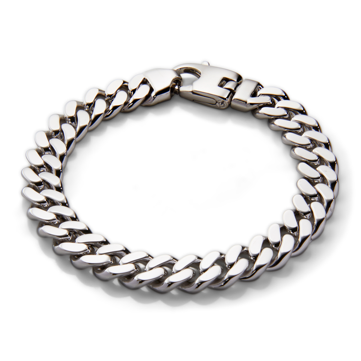 Saturno Silver Groumette Bracelet (10mm)