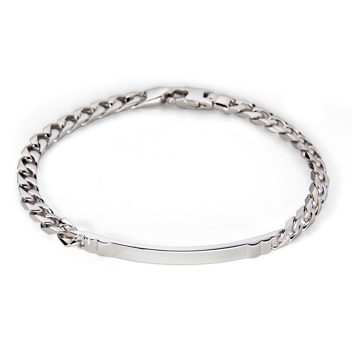 Saturno Silver Groumette I.D. Bracelet (4.3mm)