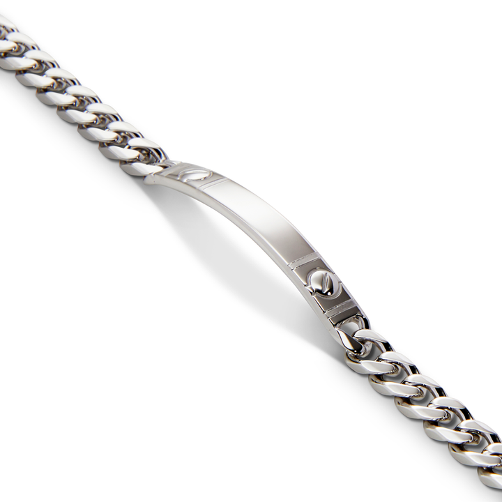 Saturno Silver Groumette I.D. Screw Bracelet