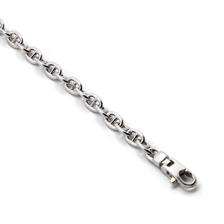 Saturno Silver Rolo X-Bar Bracelet