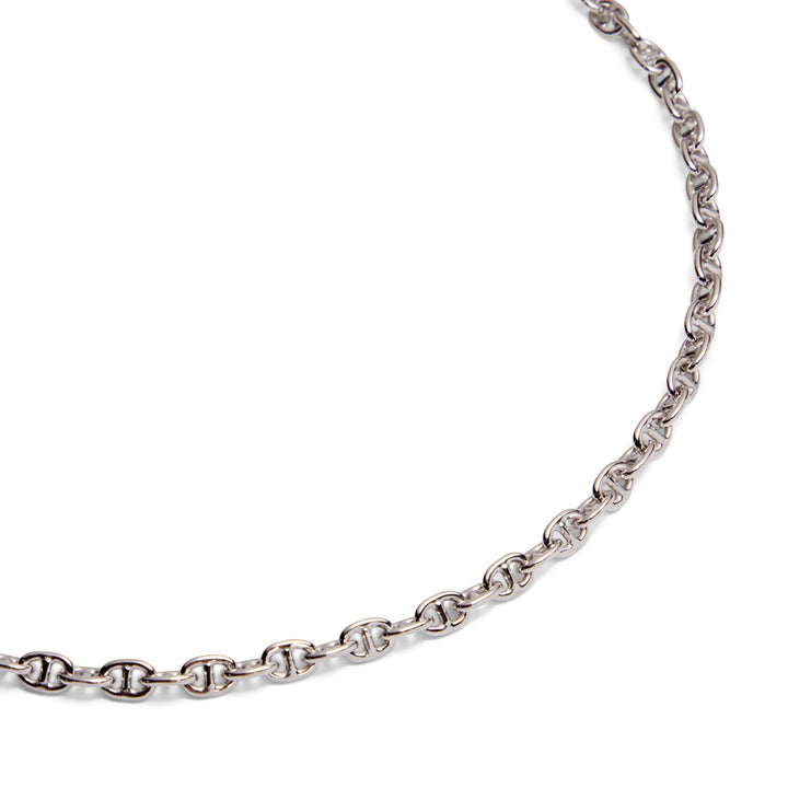 Saturno Silver Rolo X-Bar Necklace