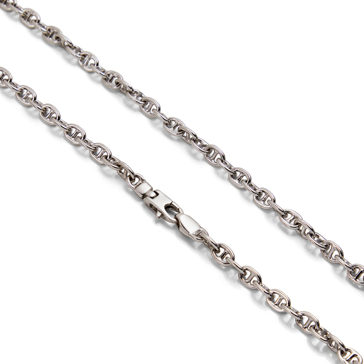 Saturno Silver Rolo X-Bar Necklace