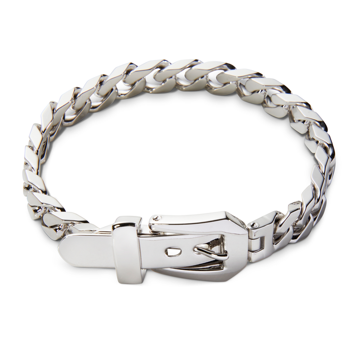 Saturno Silver Buckle Bracelet (8mm)