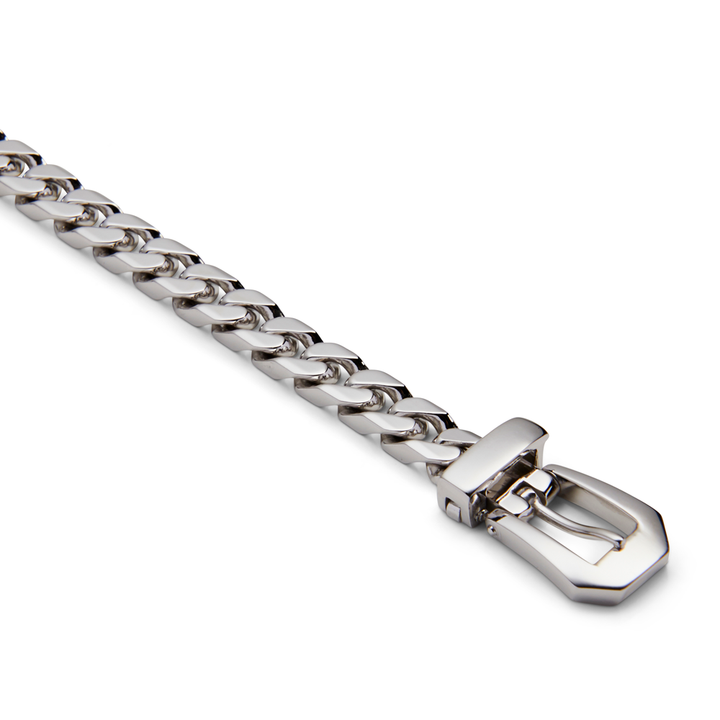 Saturno Silver Buckle Bracelet (8mm)