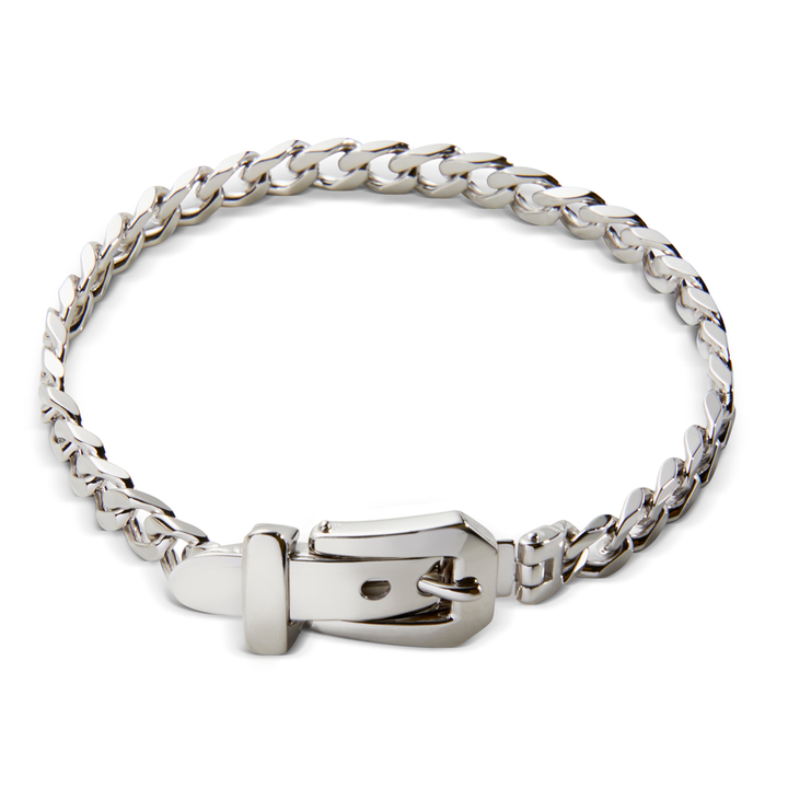 Saturno Silver Buckle Bracelet (6mm)