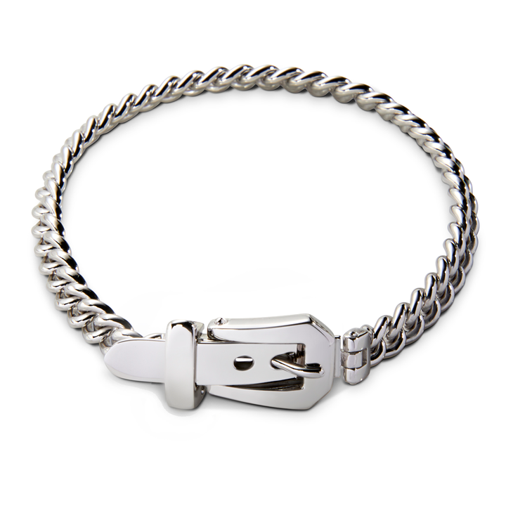 Saturno Silver Buckle Chain Bracelet (6mm)