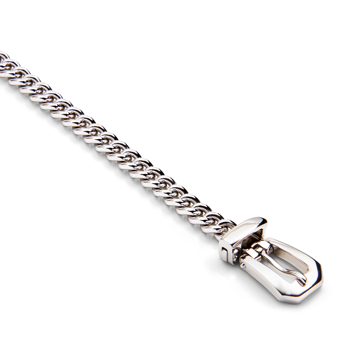 Saturno Silver Buckle Chain Bracelet (6mm)