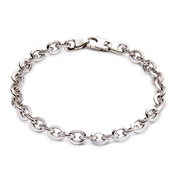 Saturno Silver Rolo Chain Bracelet