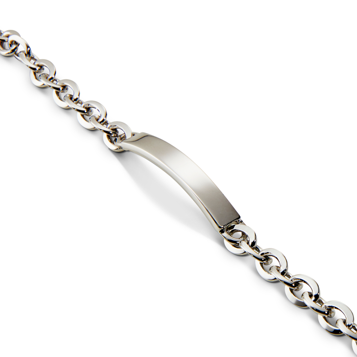 Saturno Silver Rolo I.D. Bracelet (7mm)