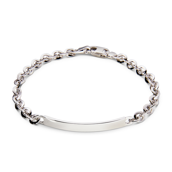 Saturno Silver Rolo I.D. Bracelet (5mm)
