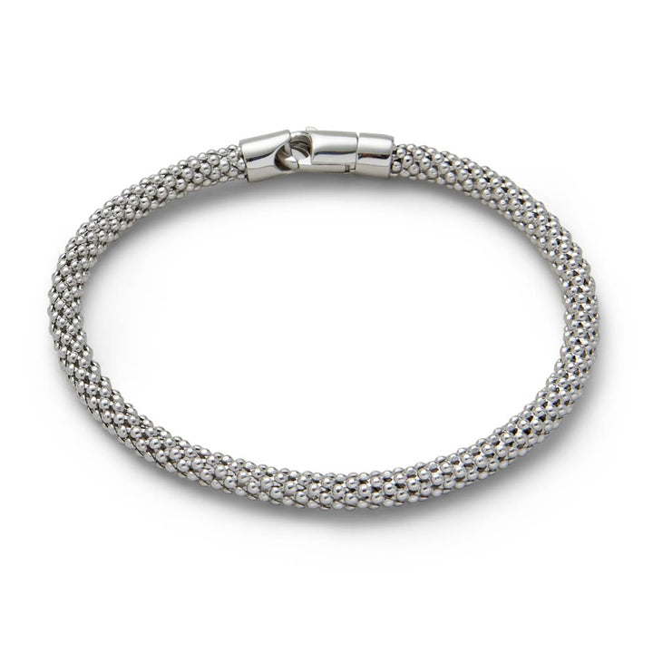 Saturno Silver Popcorn Closed Bracelet (4.5mm)