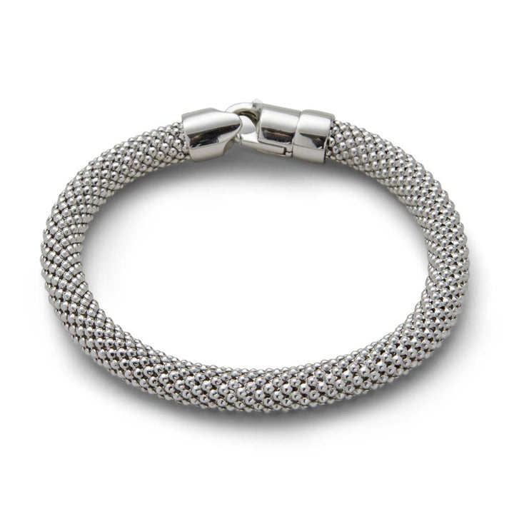 Saturno Silver Popcorn Closed Bracelet (6.7mm)