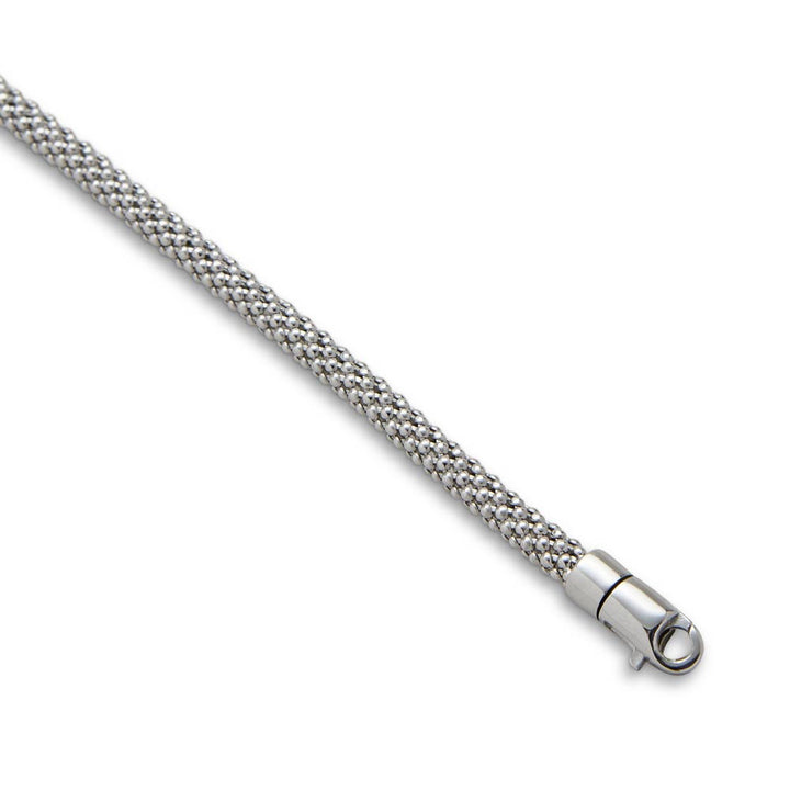 Saturno Silver Popcorn Closed Bracelet (4.5mm)