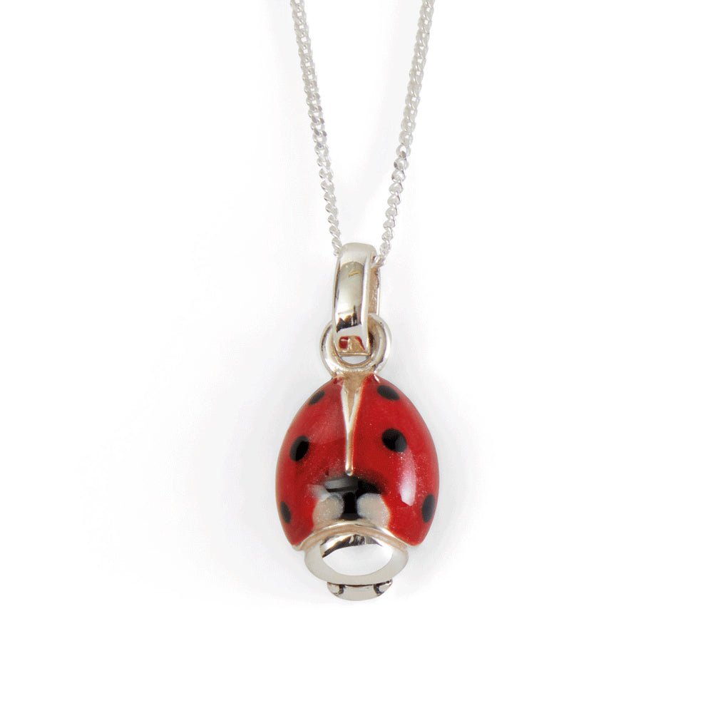 Saturno Silver & Enamelled Ladbybird Pendant