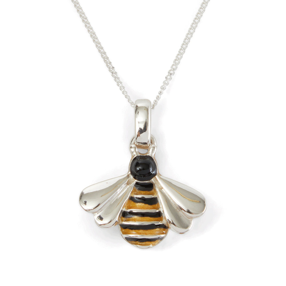 Saturno Silver & Enamelled Bee Pendant