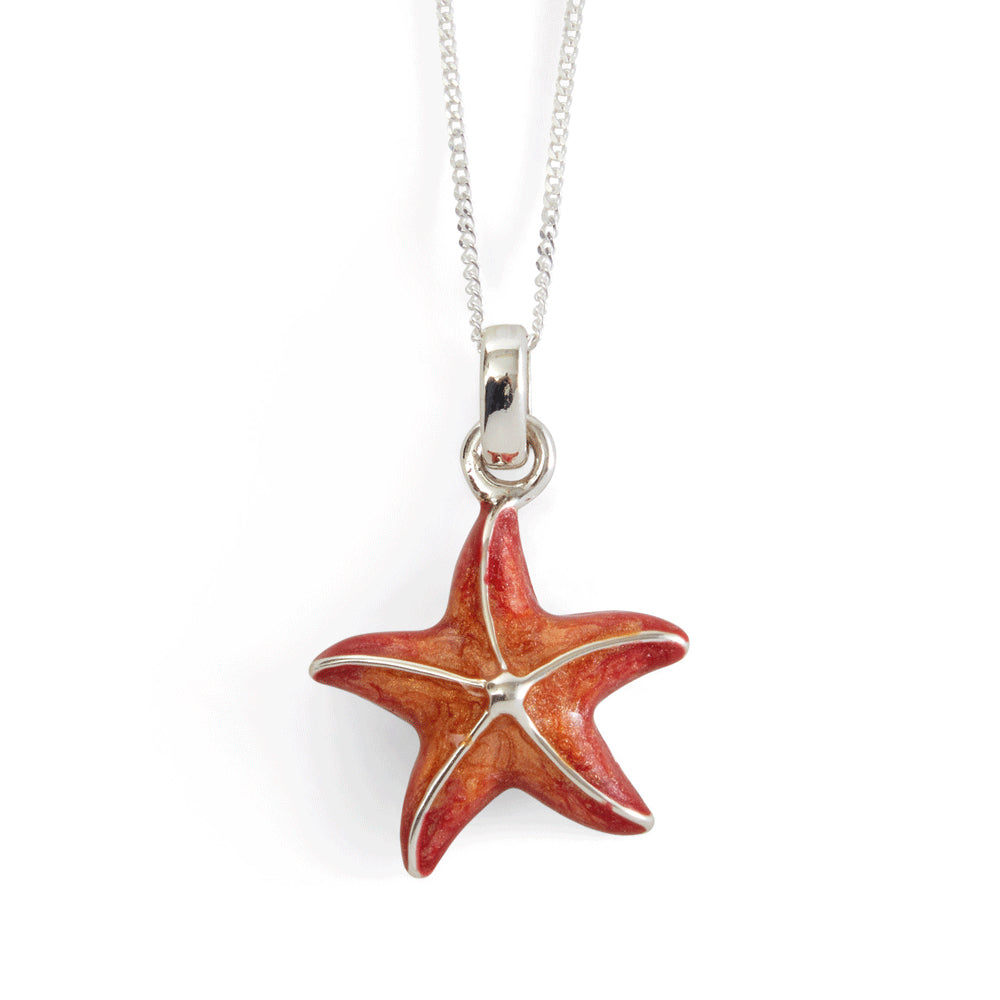 Saturno Silver & Enamelled Starfish Pendant