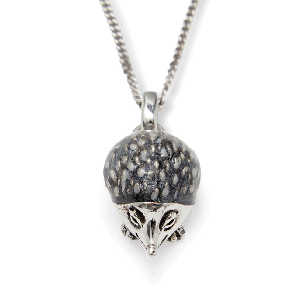 Saturno Silver & Enamelled Hedgehog Pendant